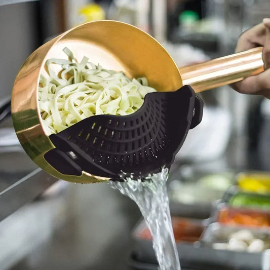 Adjustable Silicone Clip-On Strainer for Pots, Pans, Bowls by S And B Enterprise