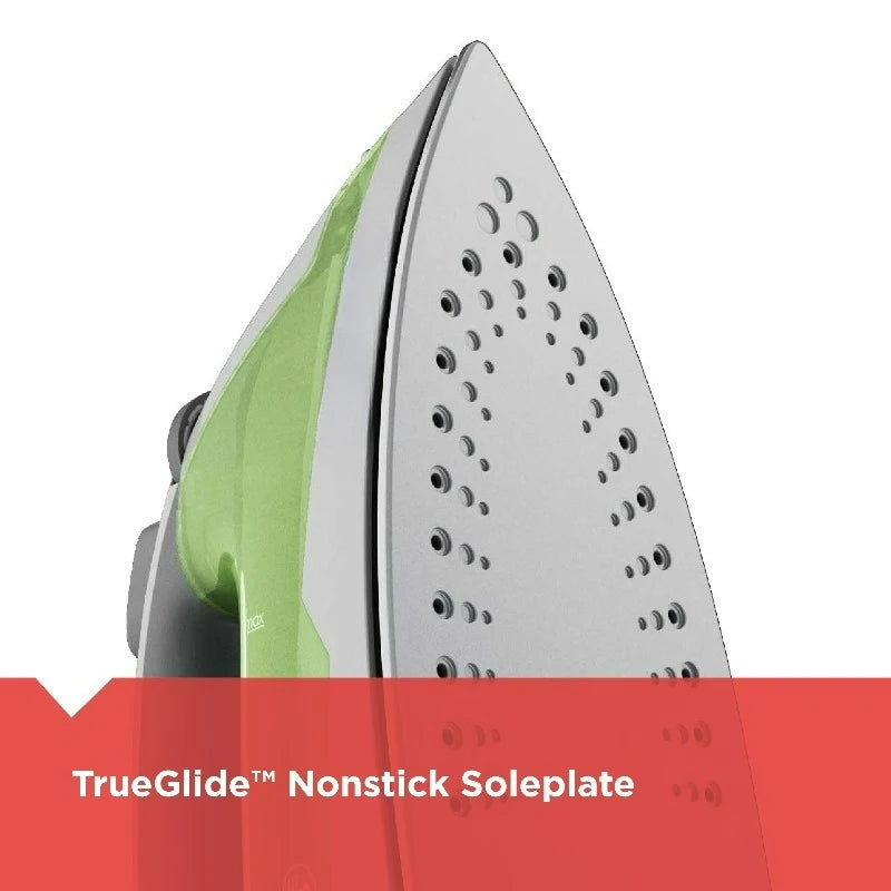 Easy Steam Iron for Clothes, Smart Steam, 1200W, TrueGlide Nonstick Soleplate, Auto Shut-Off, Anti-Drip, Green & White by S And B Enterprise