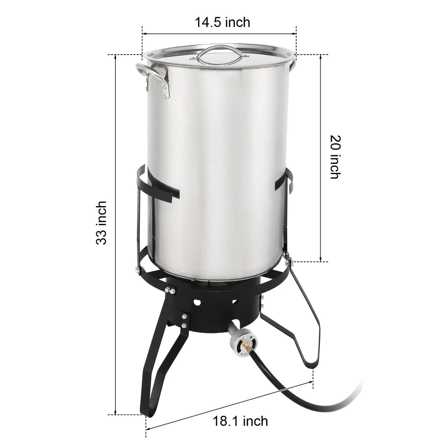 50 QT Stainless Steel Turkey Deep Fryer Pot Set Pot Holders & Basket for Seafood by S And B Enterprise