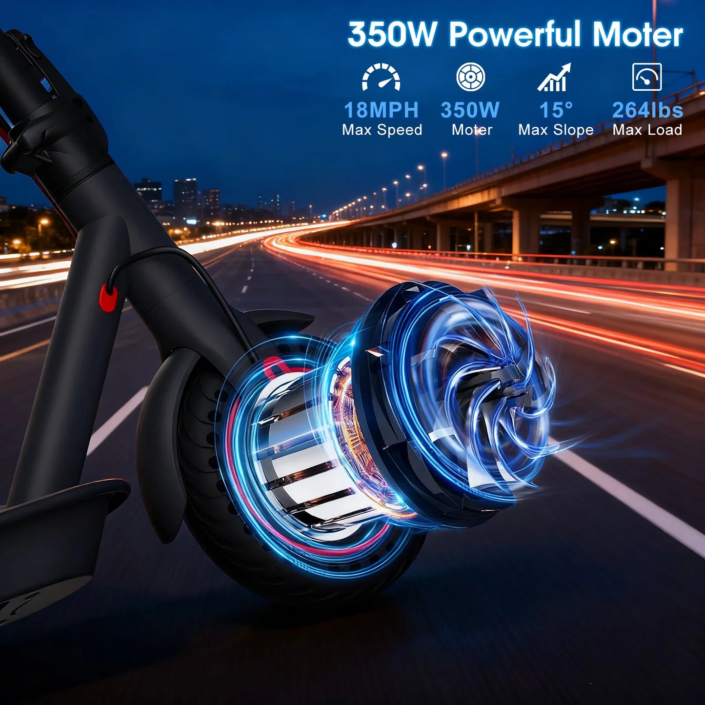 350W Electric Scooter for Adults 19mph Top Speed 21 Miles Max Range Foldable E-Scooter with 8.5'' Tires Double Shock System APP Control by S And B Enterprise