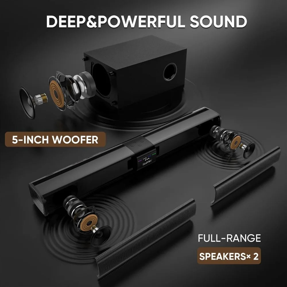 100W Sound Bar With Subwoofer Bluetooth ARC Optical TV by S And B Enterprise