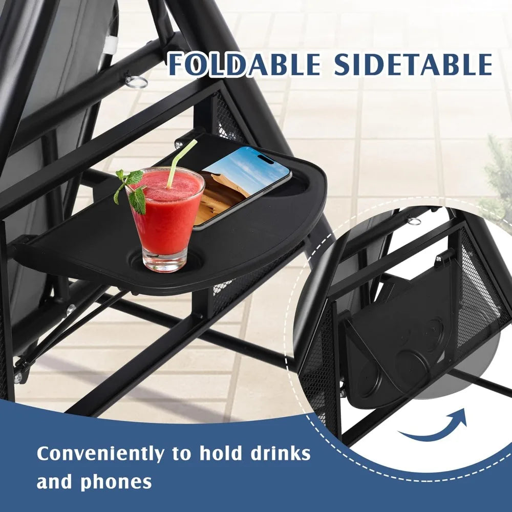 Grepatio Outdoor Porch Swing with Canopy and Stand