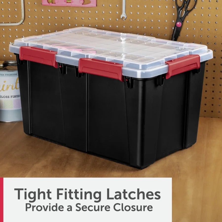 4 Pack Waterproof Gasket Tote Storage Bin With Airtight Lid