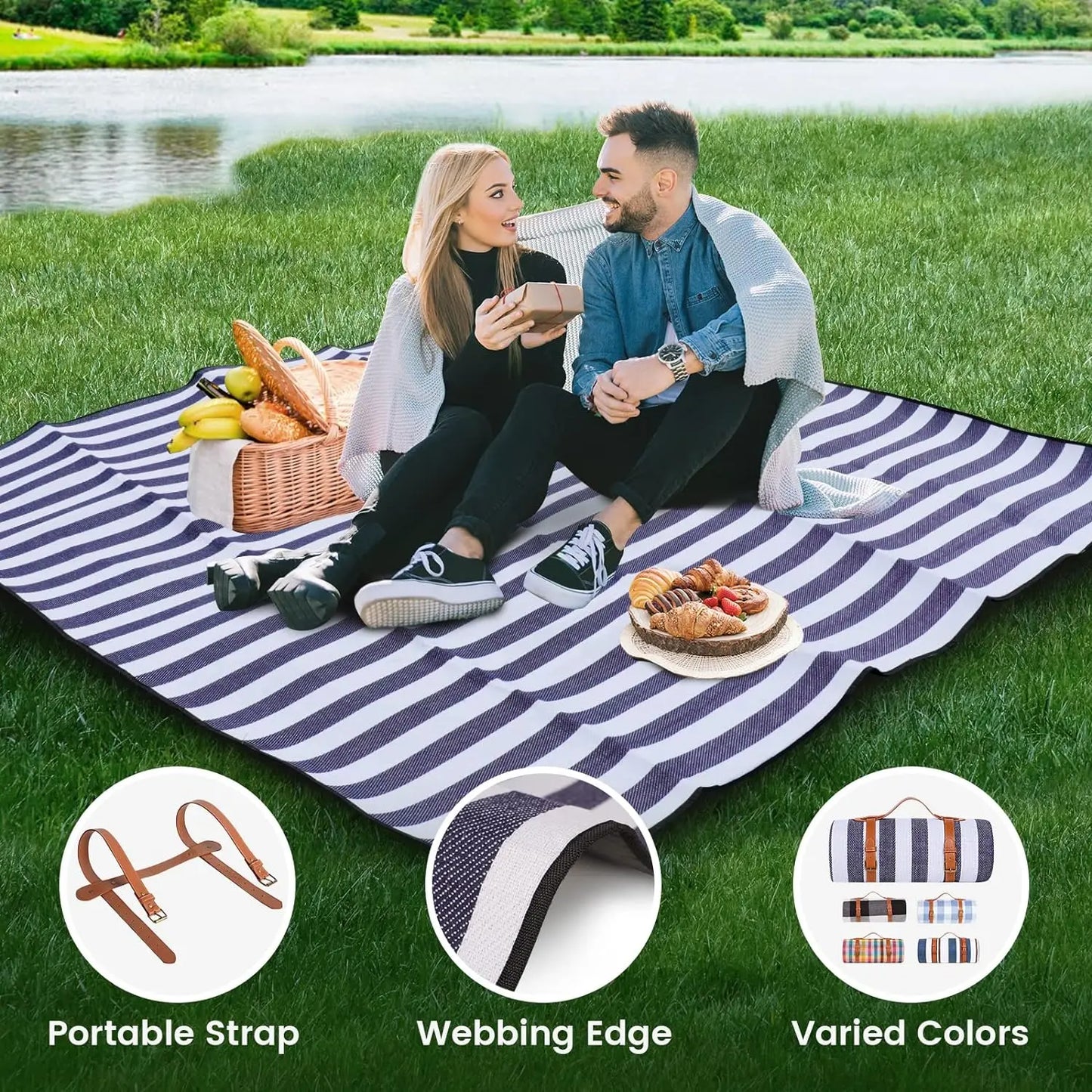 Waterproof Foldable Picnic And Beach Blanket For Camping