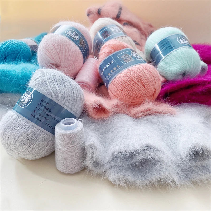 Mink Fur Yarn for Yarns for Knitting and Crochet 2-Ply Lace T Shirt Yarn for Hand Knitting Needlework 1 Skein 340 M 50+20g by S And B Enterprise