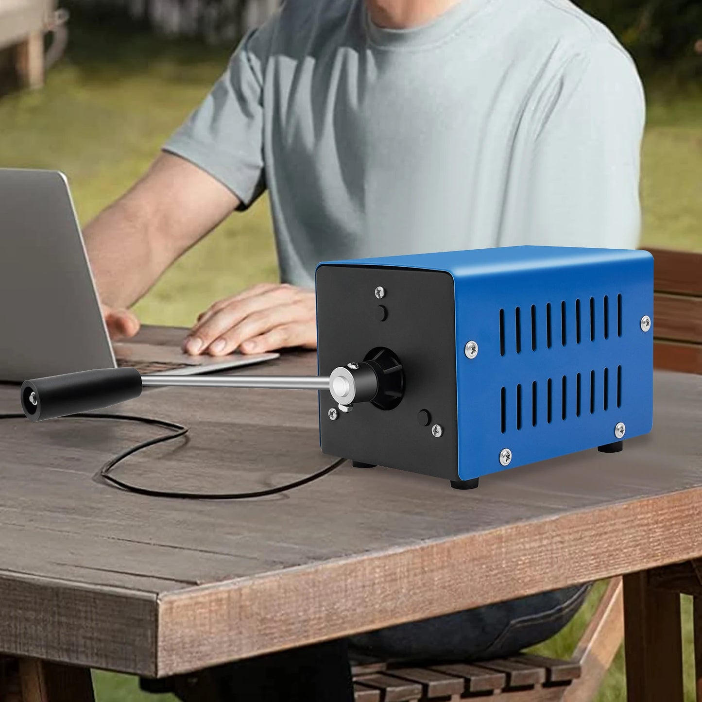 20W Portable Hand Crank Generator USB Charger For Camping