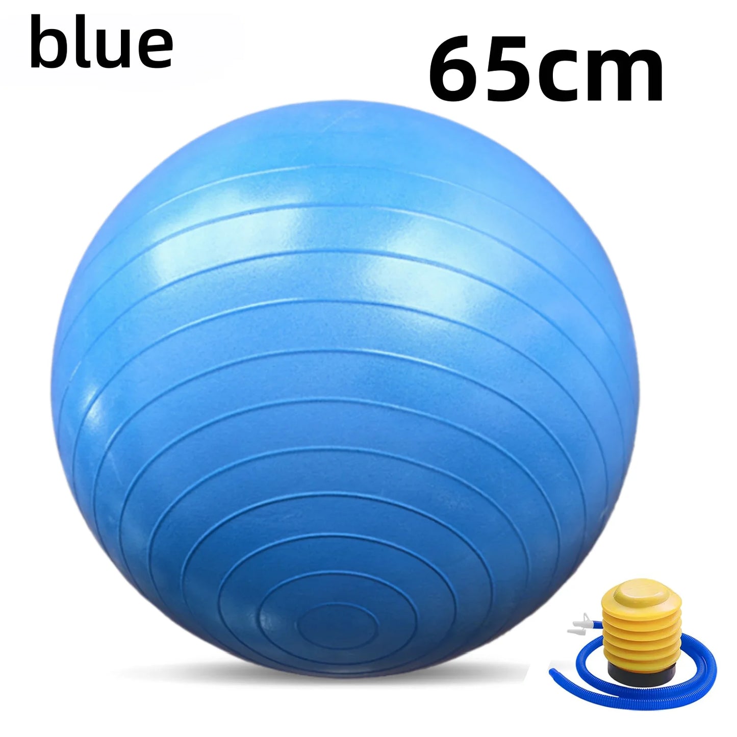 Explosion-proof inflatable yoga ball, blue 65cm, with pump and hose