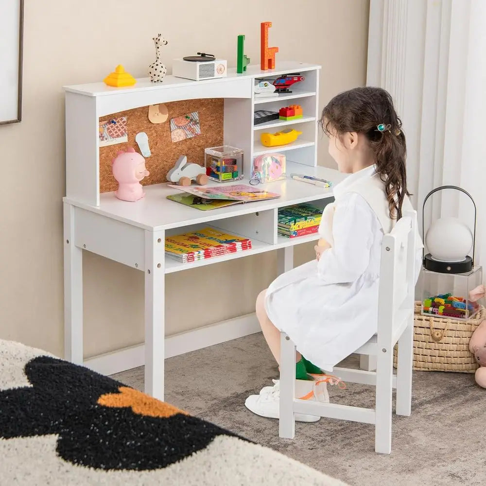 Kids Desk And Chair Set Wooden Desk With Storage Hutch by S And B Enterprise