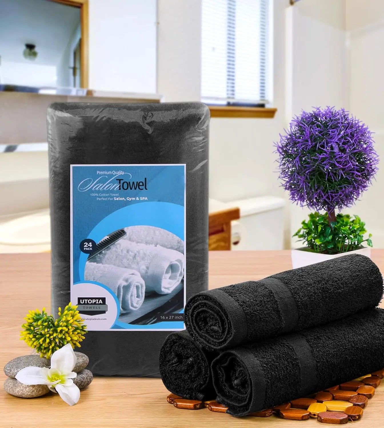 Salon Towels 24 Pack Highly Absorbent Cotton For Spa Home