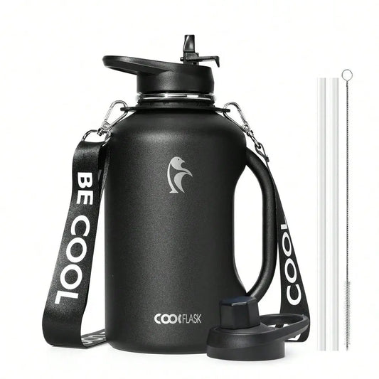 Insulated Stainless Steel Water Bottle With Handle And Strap by S And B Enterprise