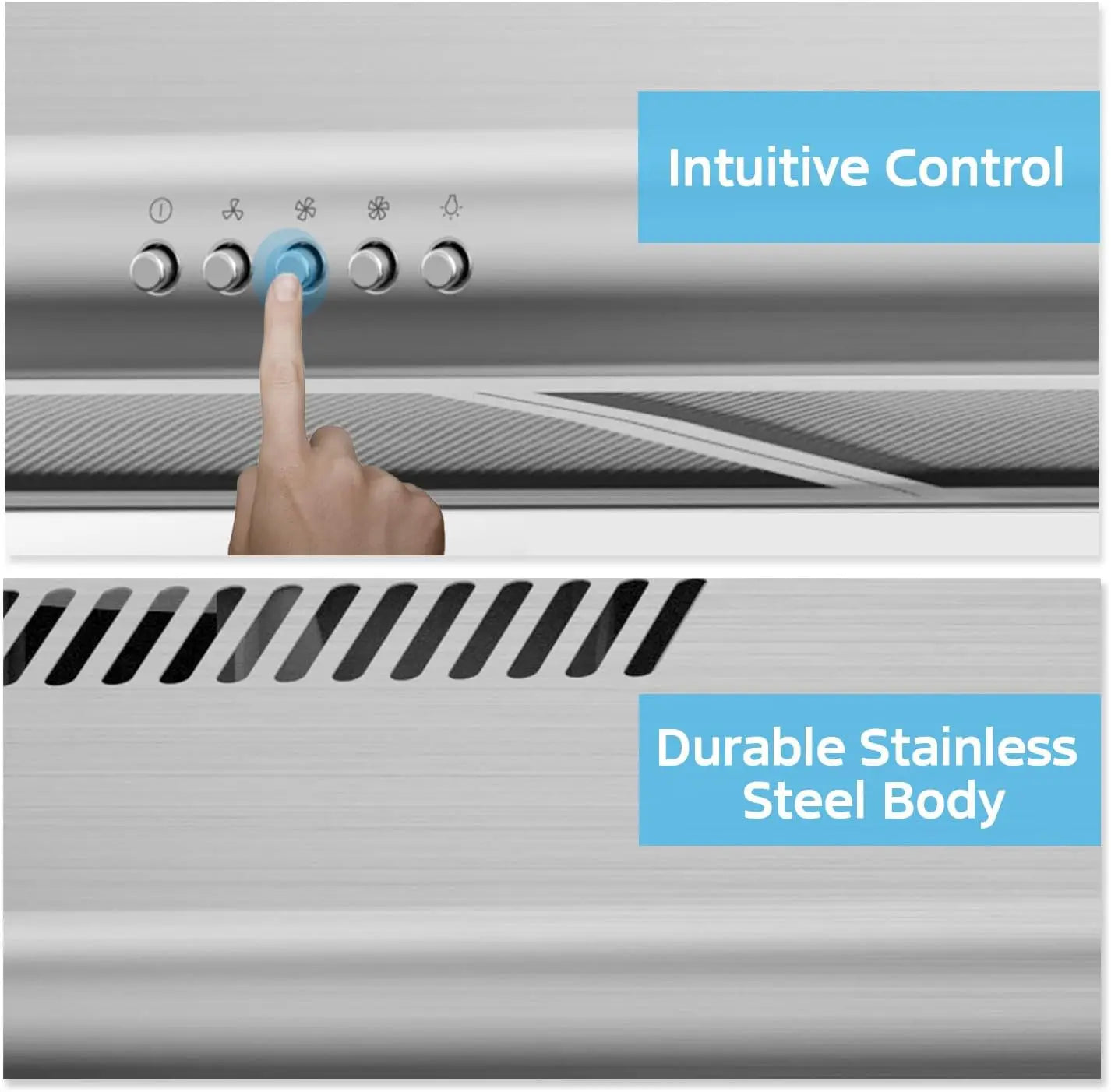 XMSJ Under Cabinet Convertible Slim Vent Stainless Steel Filter by S And B Enterprise