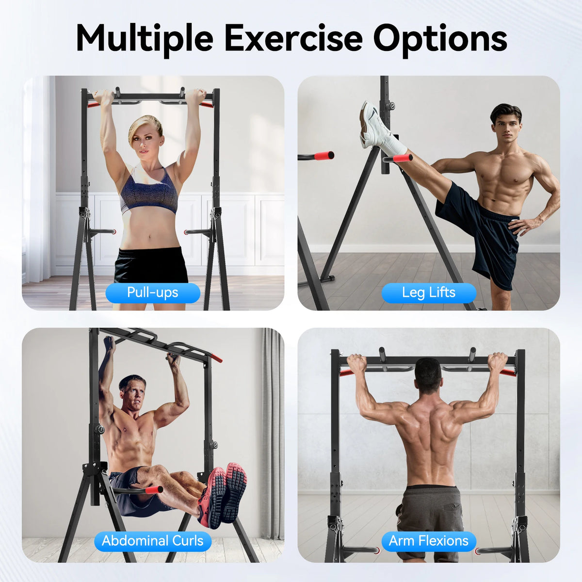 Adjustable Pull Up Bar by S And B Enterprise; foldable home gym with parallel bars and multiple exercises.