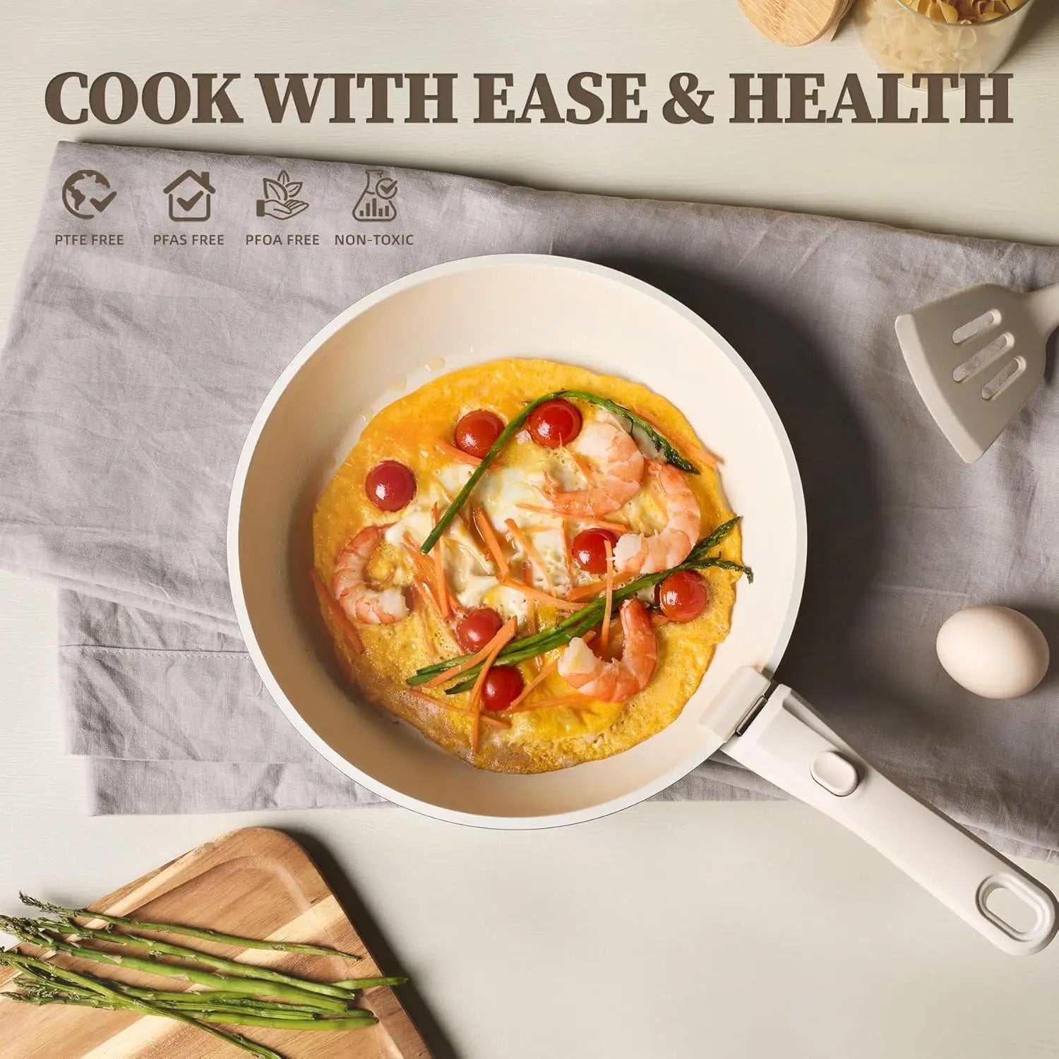 Ceramic 23-Piece Detachable-Handle Cookware Set Nonstick Induction Safe by S And B Enterprise