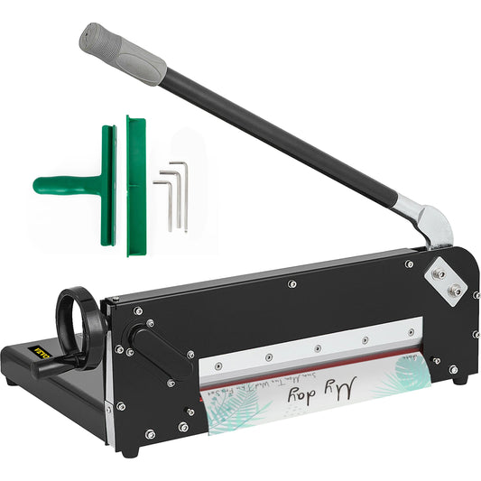 Paper cutter guillotine A4 12in heavy-duty by S And B Enterprise with green alignment blocks and hex keys