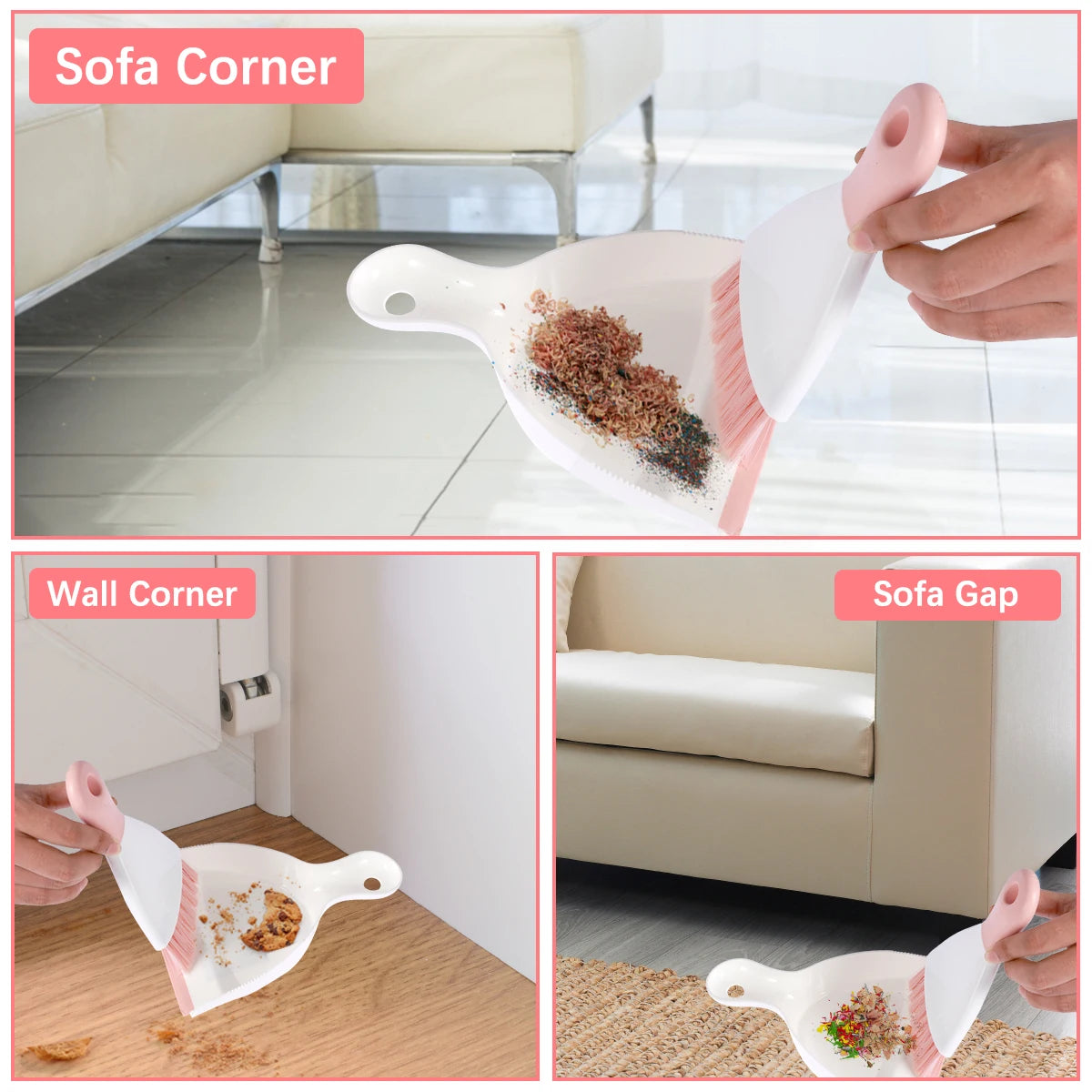 Mini Dustpan And Brush Set Desktop Cleaning Kit For Office Desk by S And B Enterprise