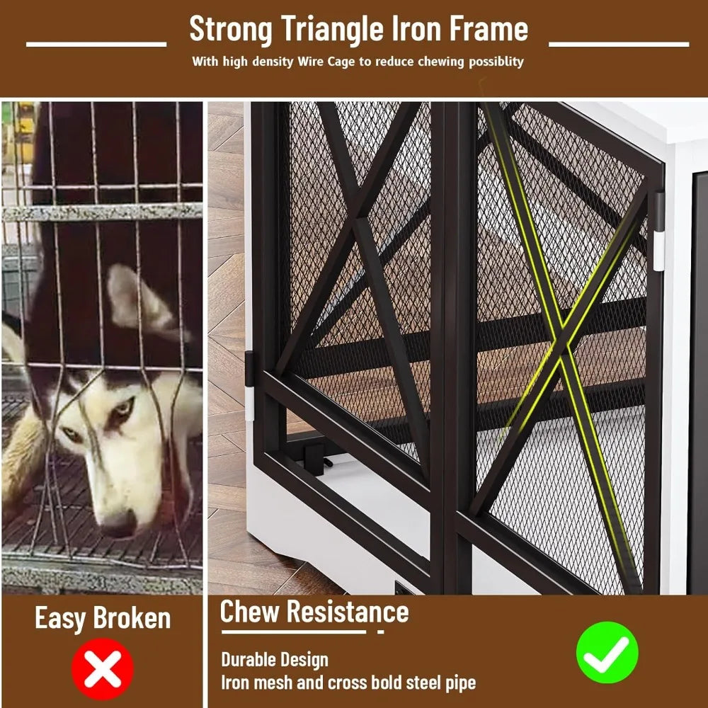 Heavy Duty Wooden Dog Crate End Table For Large Breeds by S And B Enterprise
