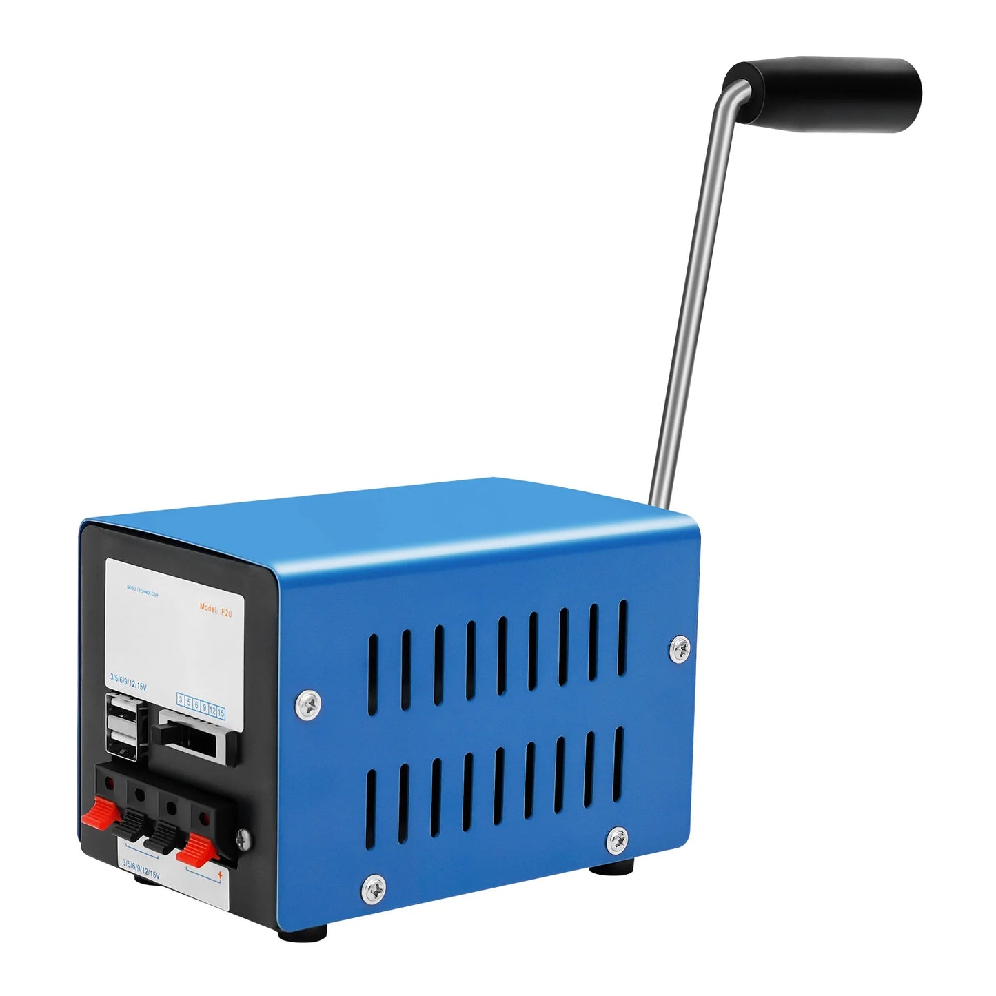 20W Portable Hand Crank Generator USB Charger For Camping