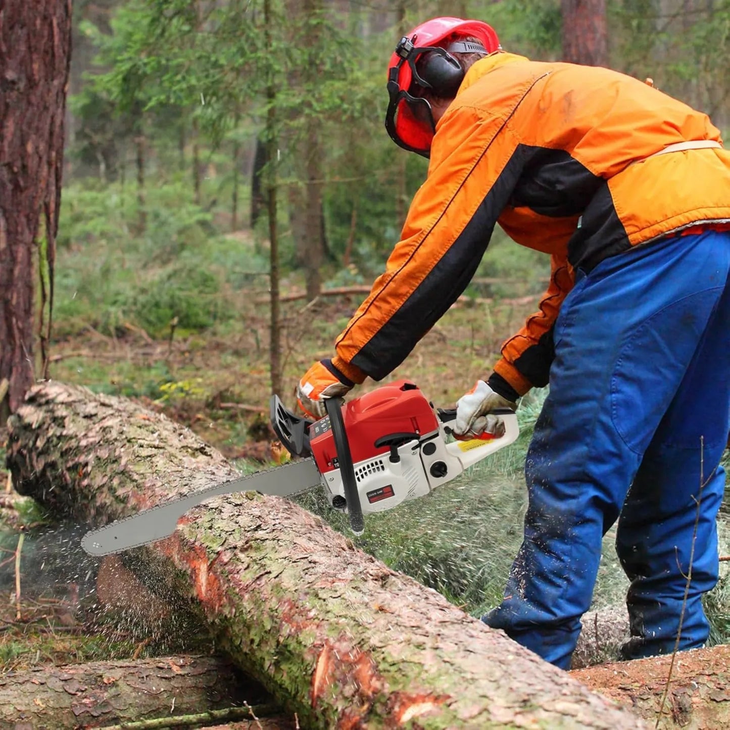 Gas Powered Chainsaw 2-Stroke Wood Cutting Tool For Quick Felling