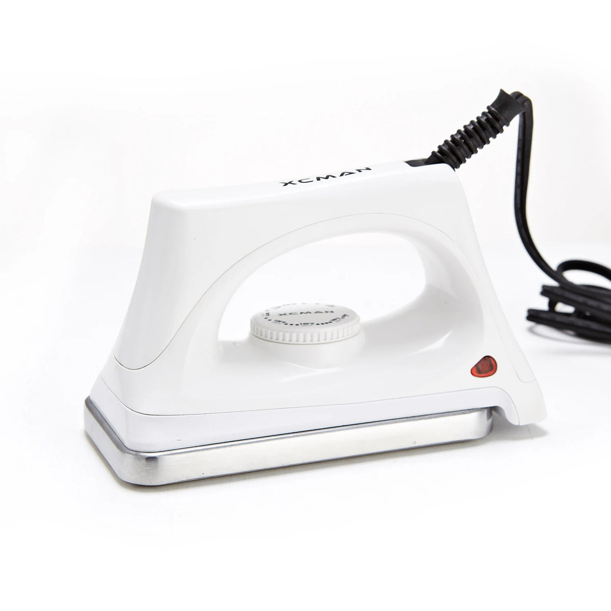 XCMAN white waxing iron with power cord, knob dial, and red indicator light
