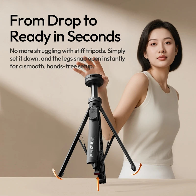 Ulanzi MT85 Automatic Phone Tripod Magsafe Dual-Side Magnet with 10m Wireless Control for Selfie Stick Livestreaming Vlog Shots by S And B Enterprise