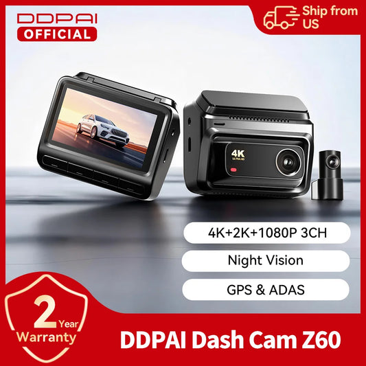 Ddpai Z60 4K 2K 1080P Dash Cam With GPS ADAS Night Vision