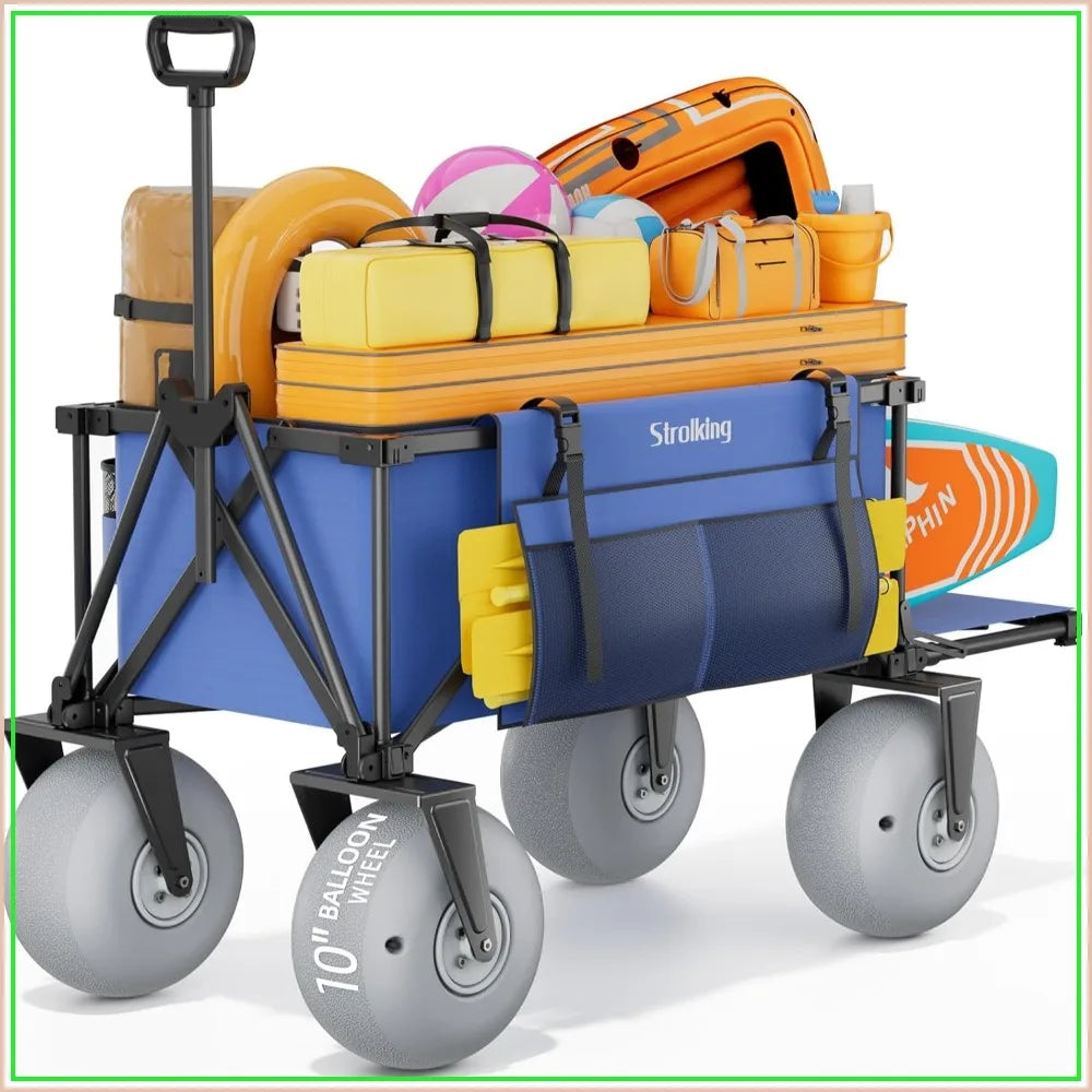 Beach Wagon 440 Lbs Heavy Duty With Inflatable Wheels by S And B Enterprise