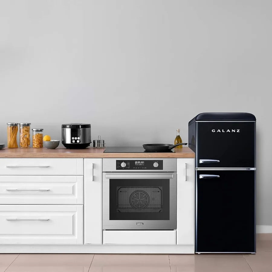 MDNG GLR40TBKER Retro Refrigerator With Dual Doors