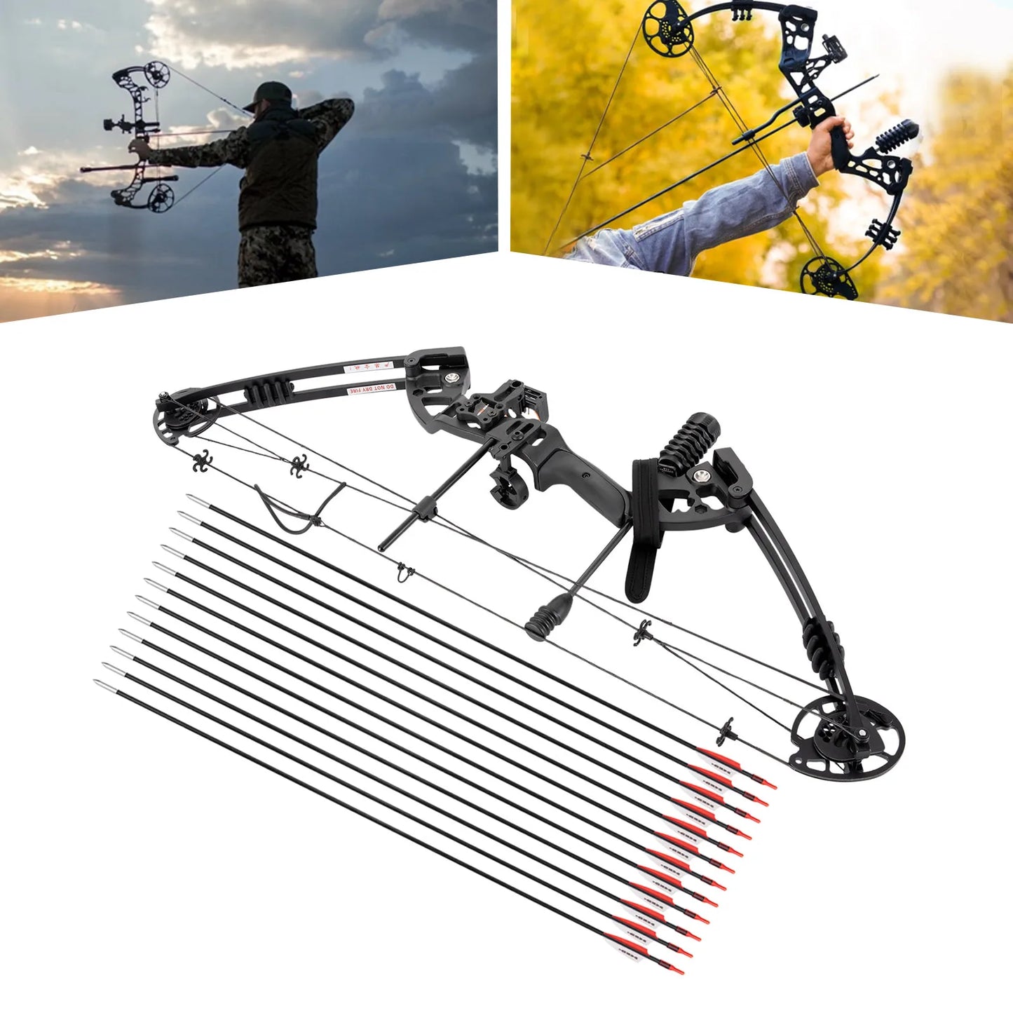 Compound Bow Arrow Set Right Hand Archery 30-55lb Draw 310FPS by S And B Enterprise