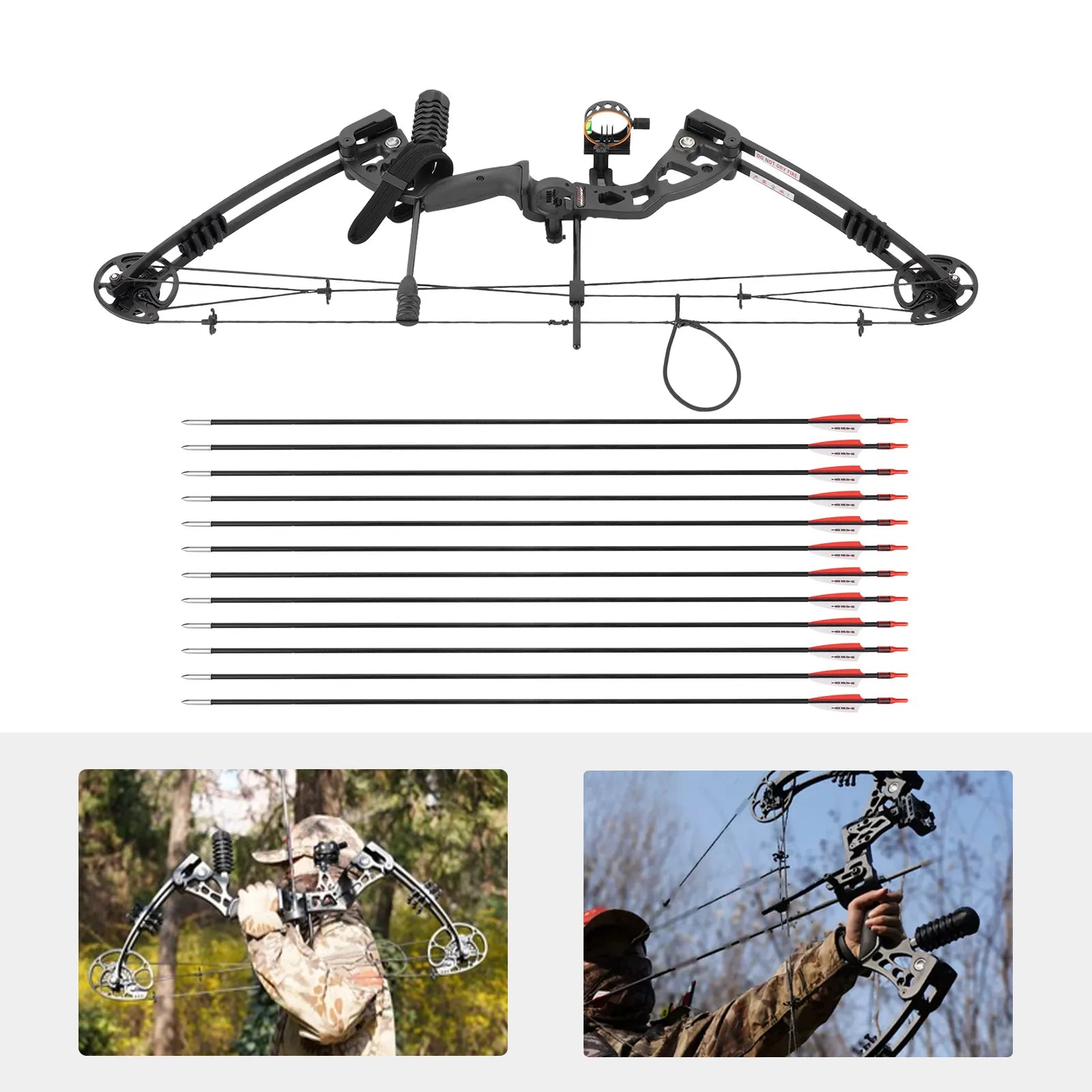 Compound Bow Arrow Set Right Hand Archery 30-55lb Draw 310FPS by S And B Enterprise