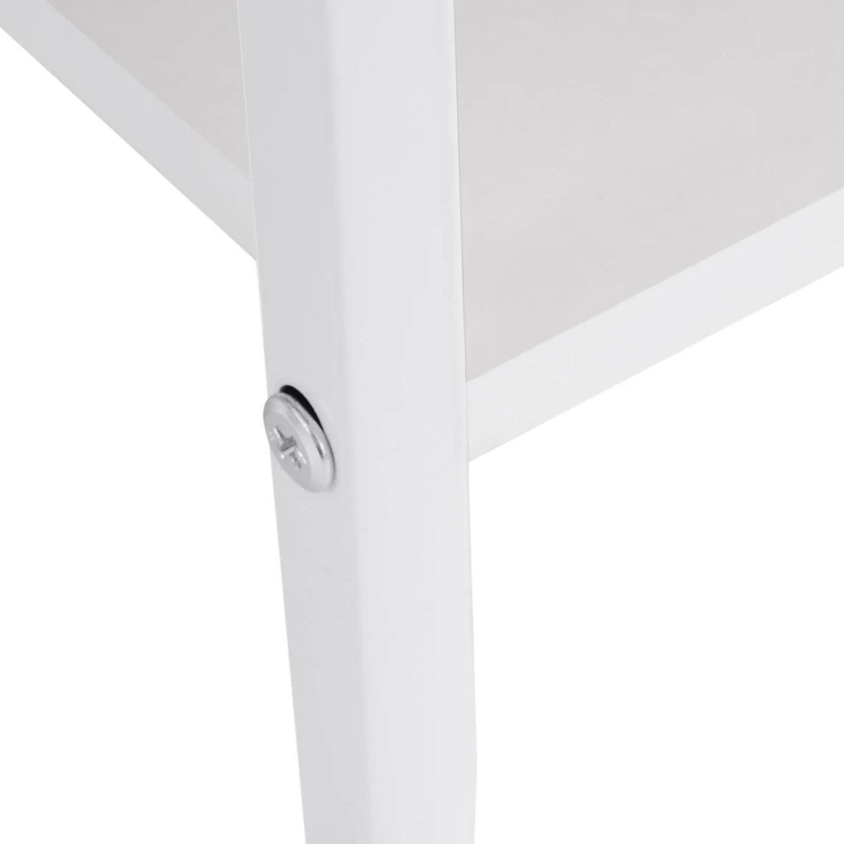 S And B Enterprise modern white coffee table 120x60cm with two-tier and drawer, white metal legs