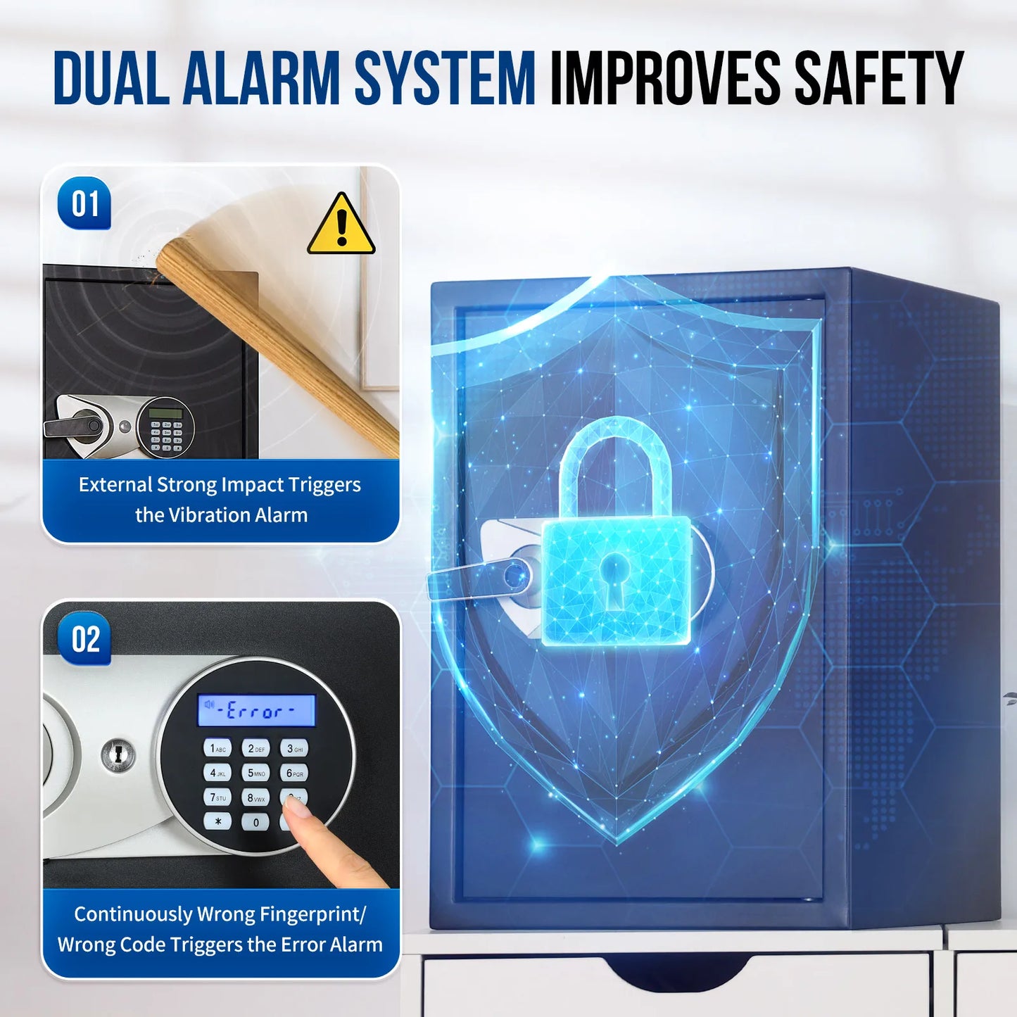 Blacksmith Hidden Design Fireproof Biometric Safe Box With Keypad
