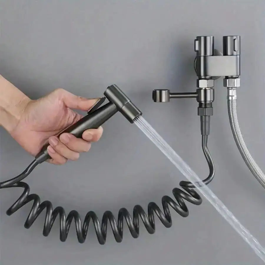 Toilet Bidet Sprayer Shattaf With Angle Valve Hose Hygienic Kit by S And B Enterprise