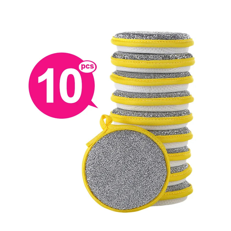 10/5/3PCS Double Side Dishwashing Sponge Dish Washing Brush Pan Pot Dish Wash Sponges Household Cleaning Reusable Kitchen Tools by S And B Enterprise