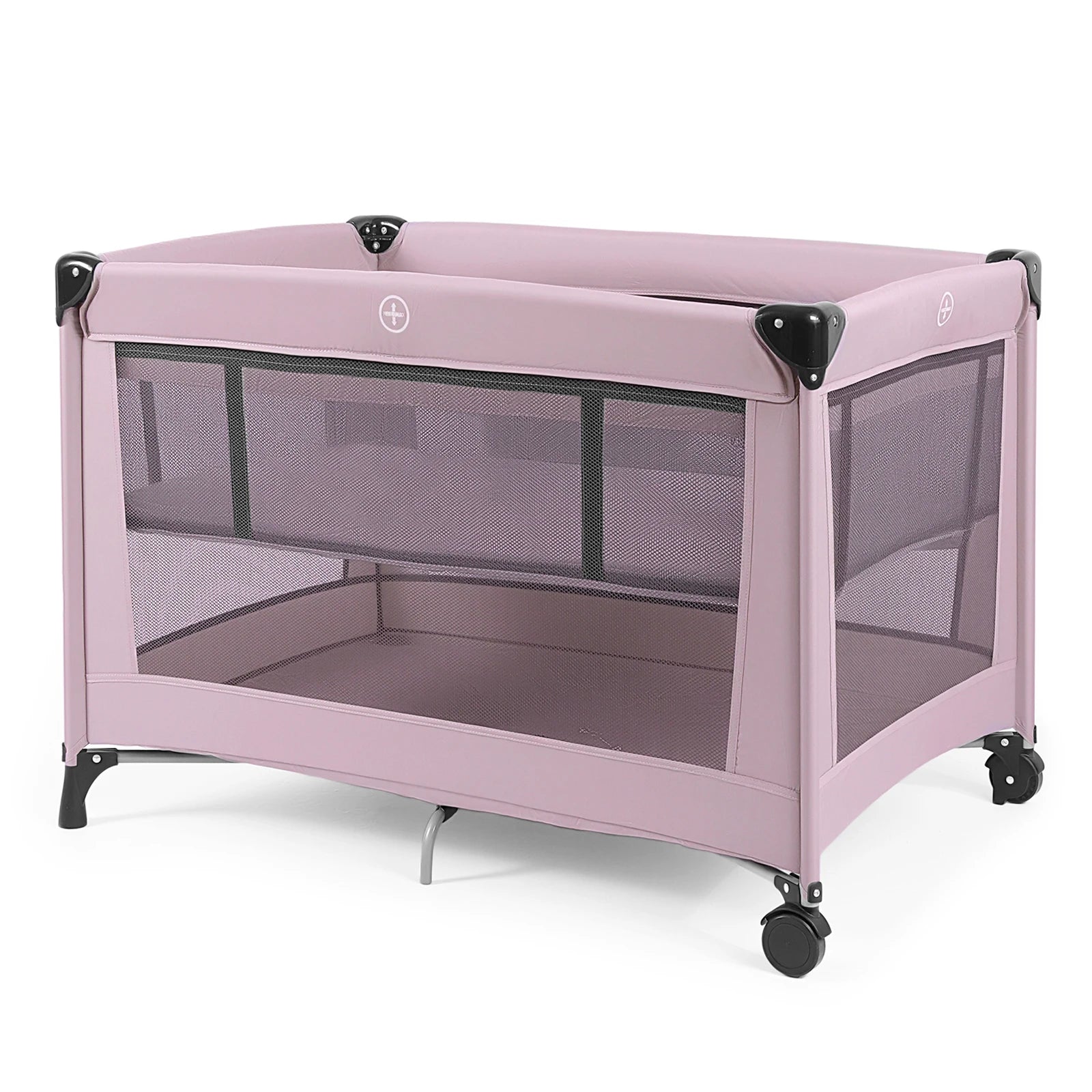 Foldable Travel Cot Set with Soft Mattress, Wheels & Travel Bag, Fast & Compact Folding for Newborn Toddler Indoor Outdoor Use by S And B Enterprise