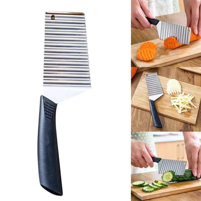 Stainless Steel Potato Chip Slicer And Wavy Crinkle Cutter French Fry Maker by S And B Enterprise