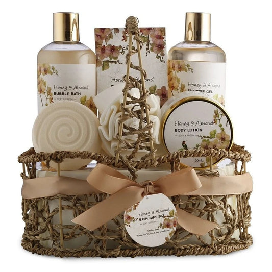Honey Almond Scent Luxury Bath And Body Set Shower Gel