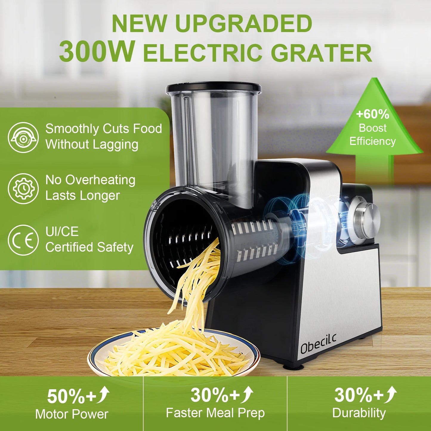 300W 7 in 1 Automatic Electric Vegetable Cutter Salad Shooter Slicer Shredder Grater for Cheese Carrot Cabbage Home Kitchen Food Prep Machine by S And B Enterprise