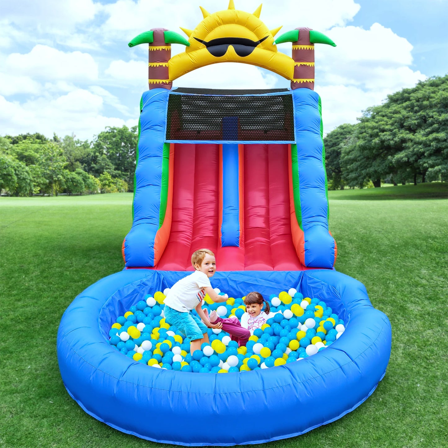 King Inflatable Water Slide With 1100W Blower For Outdoor Play