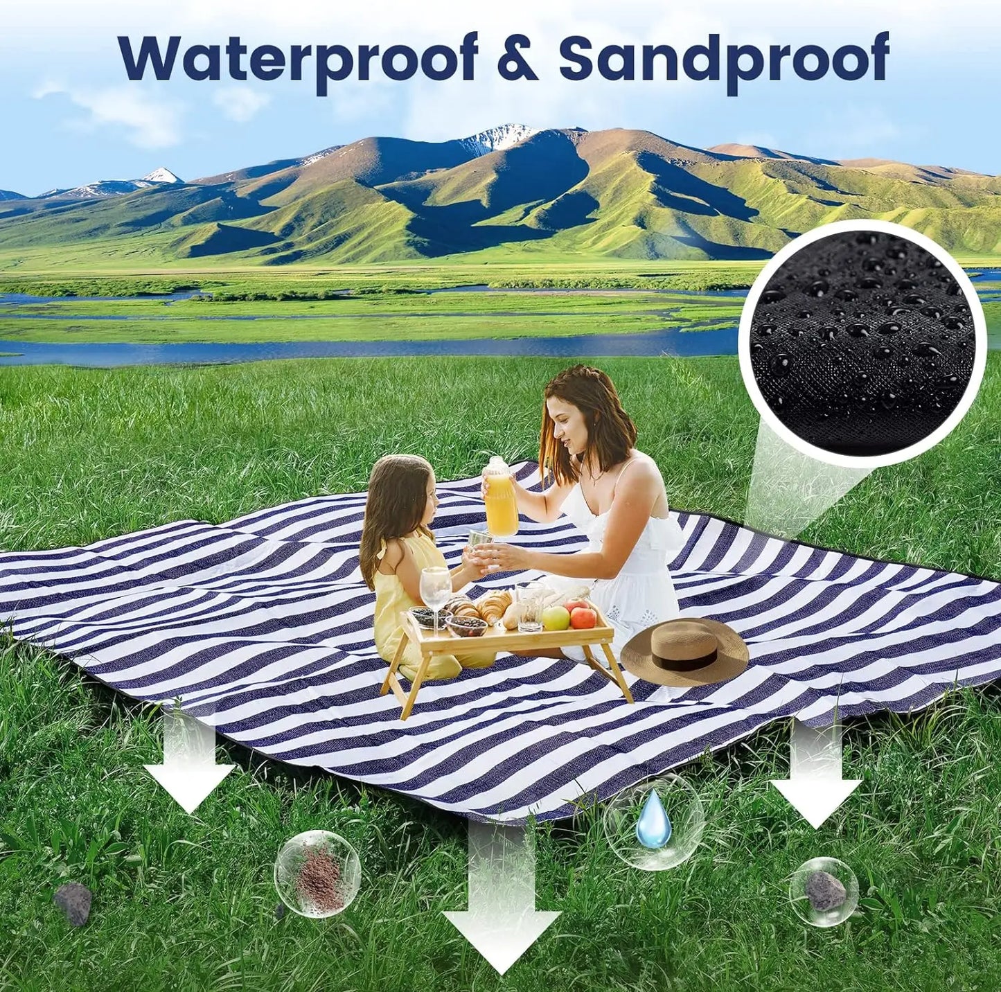 Waterproof Foldable Picnic And Beach Blanket For Camping