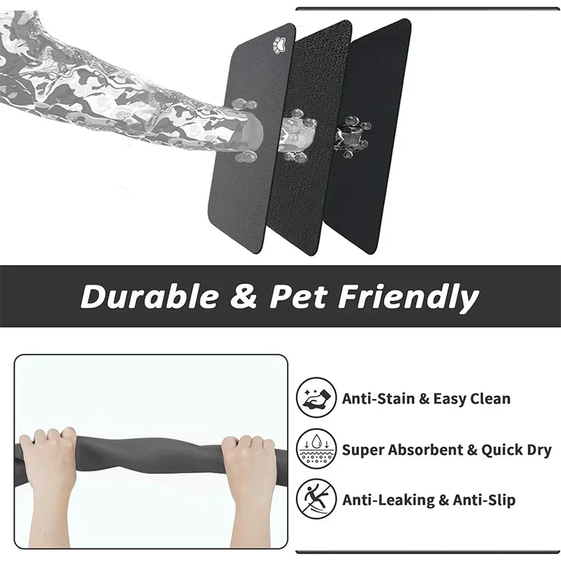 Pet Feeding Mat Absorbent Non Slip Quick Dry For Dogs