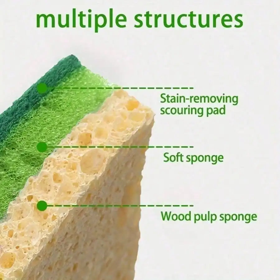 10pcs Kitchen Cleaning Sponges, Dishwashing Cloths, Multi-Functional Stain Removal Pads, Household Cleaning Supplies, Advanced Non-Scratch Dishwashing Sponges, Super Absorbent Durable Kitchen Sponges