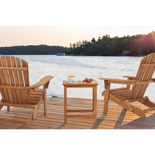 Outdoor Wooden Folding Chair Set Of 2 With Preassembled Backrest