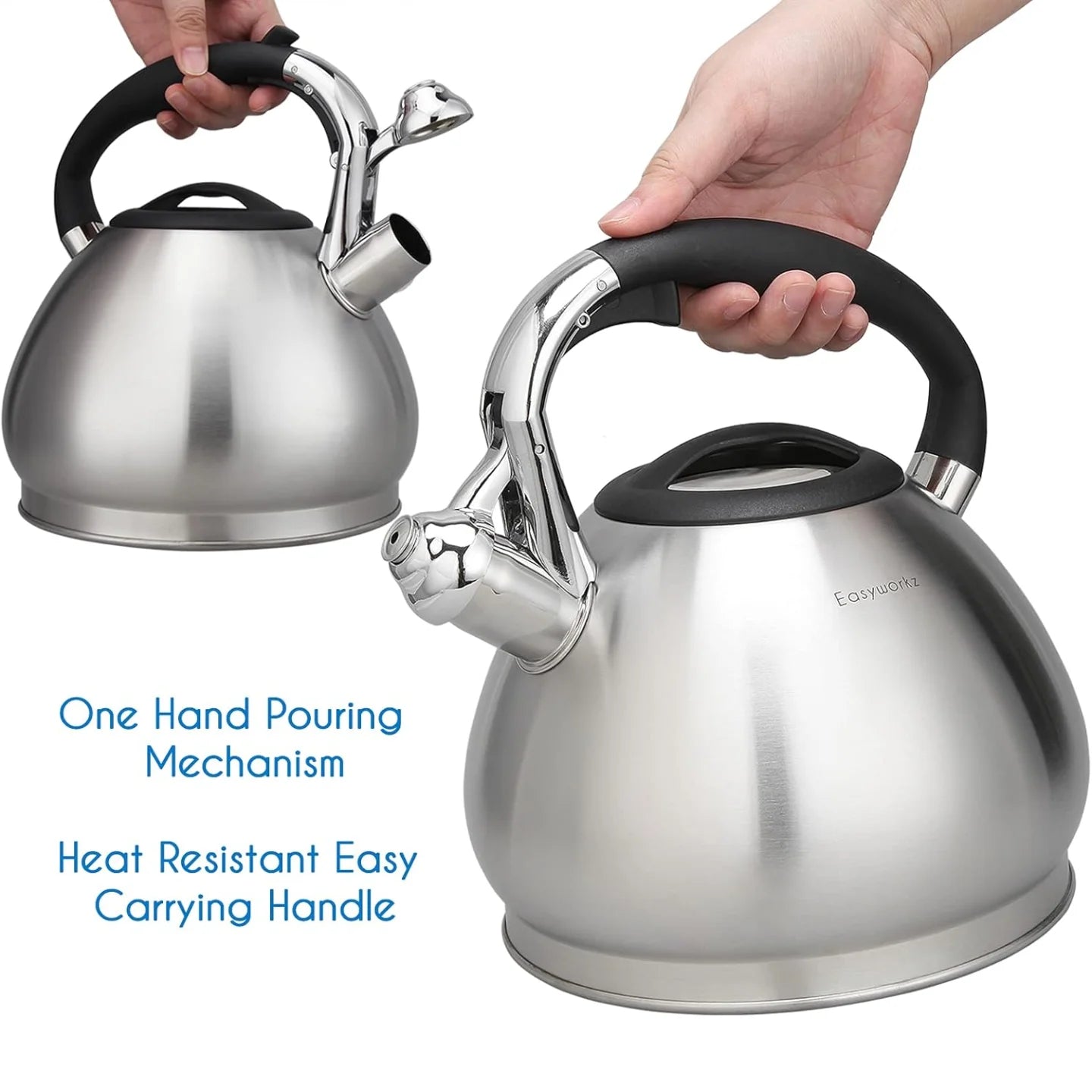 Easyworkz Whistling Tea Kettle Stainless Steel Induction Ready