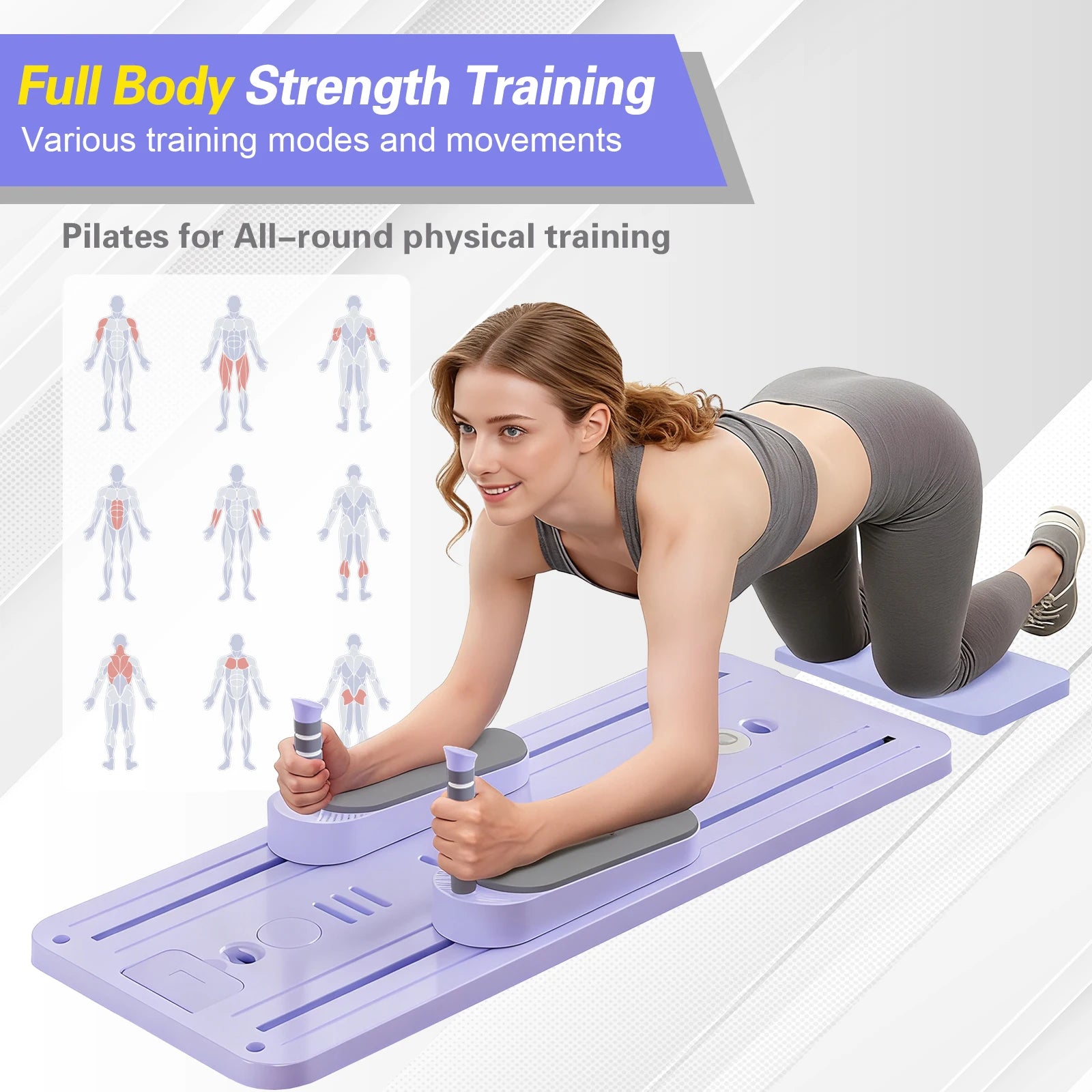 Foldable Pilates Bar Ab Board for Core and Full Body by S And B Enterprise