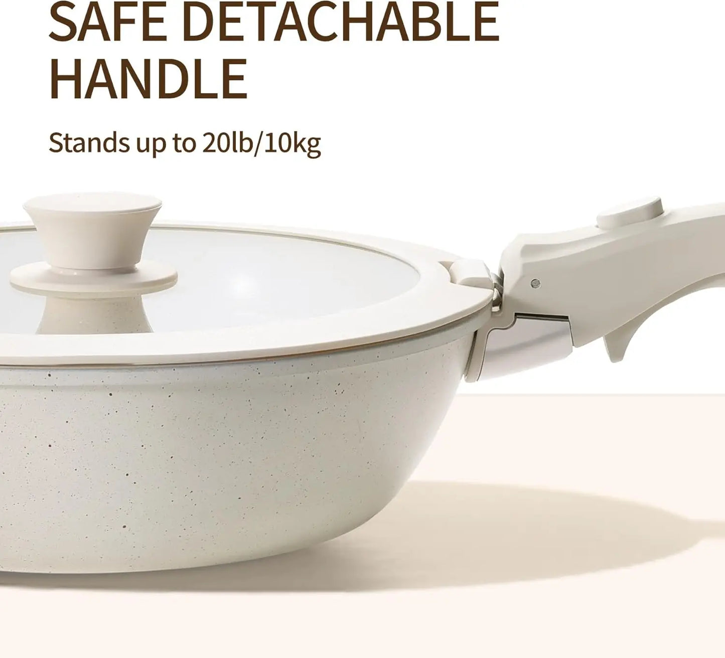 Ceramic Nonstick Cookware Set With Removable Handles