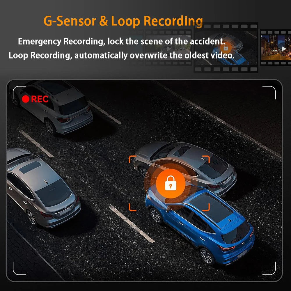 4 Channel Dash Cam 360° 1080P Car Video Recorder Black Box with Night Vision Parking Monitor G-Sensor Loop Recording Auto Parts by S And B Enterprise