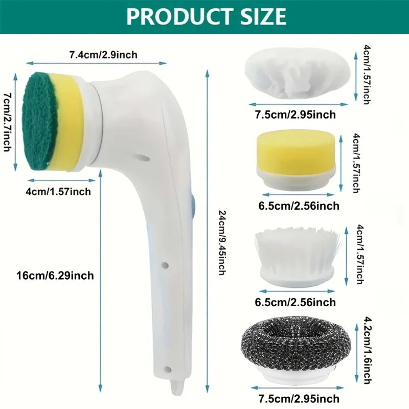 Effortless Electric Grease Scrubber Rechargeable Cordless Power Cleaning Brush by S And B Enterprise