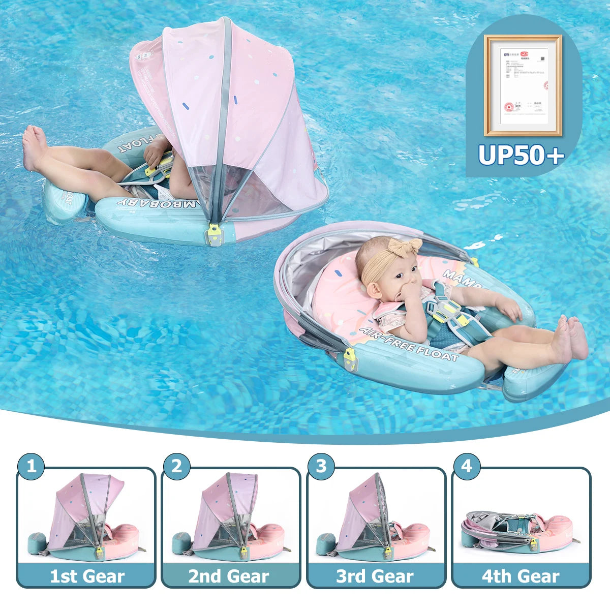 Mambobaby No-Inflation Baby Float With Safe Harness No Leaks