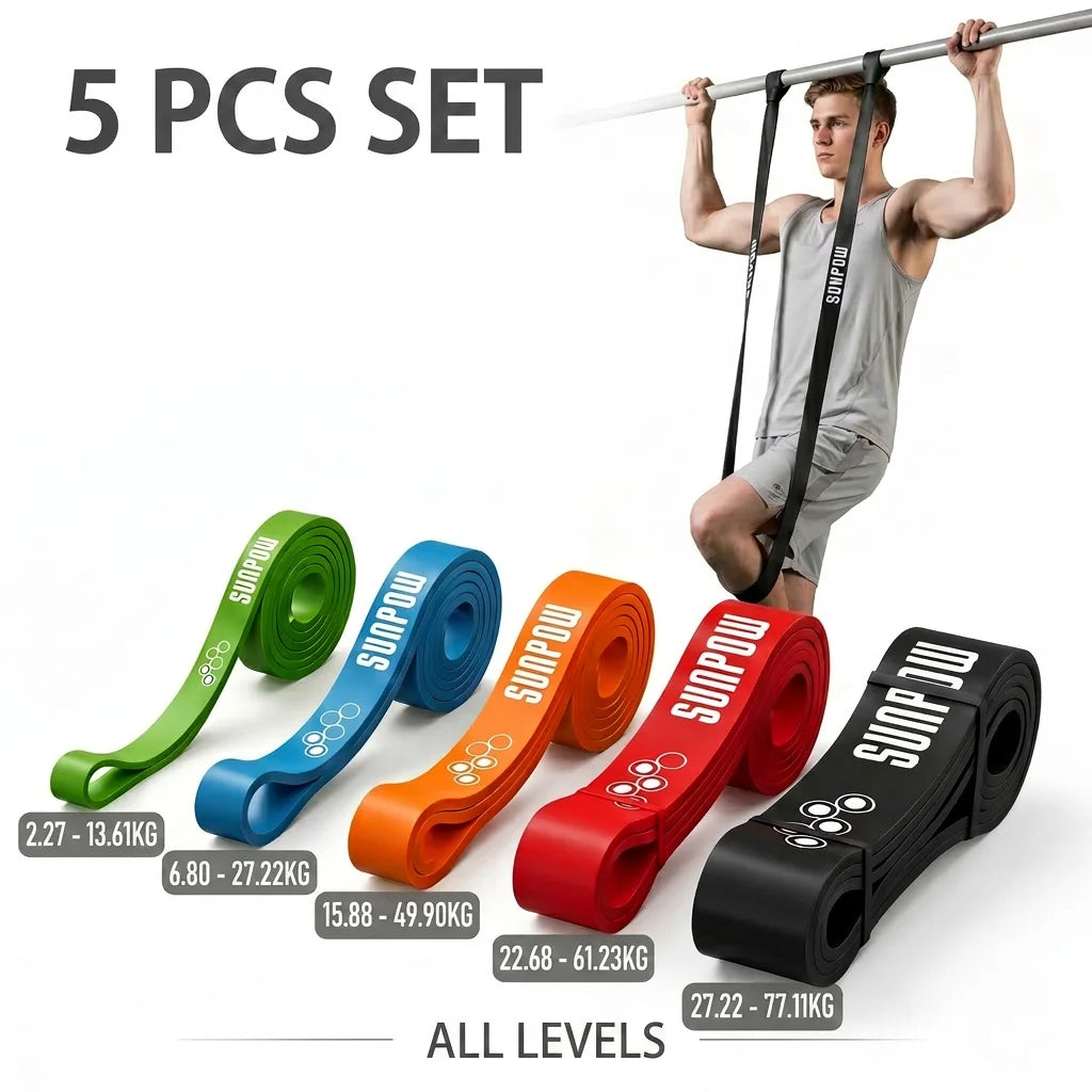 SUNPOW Pull Up Assistance Latex Resistance Bands For Fitness