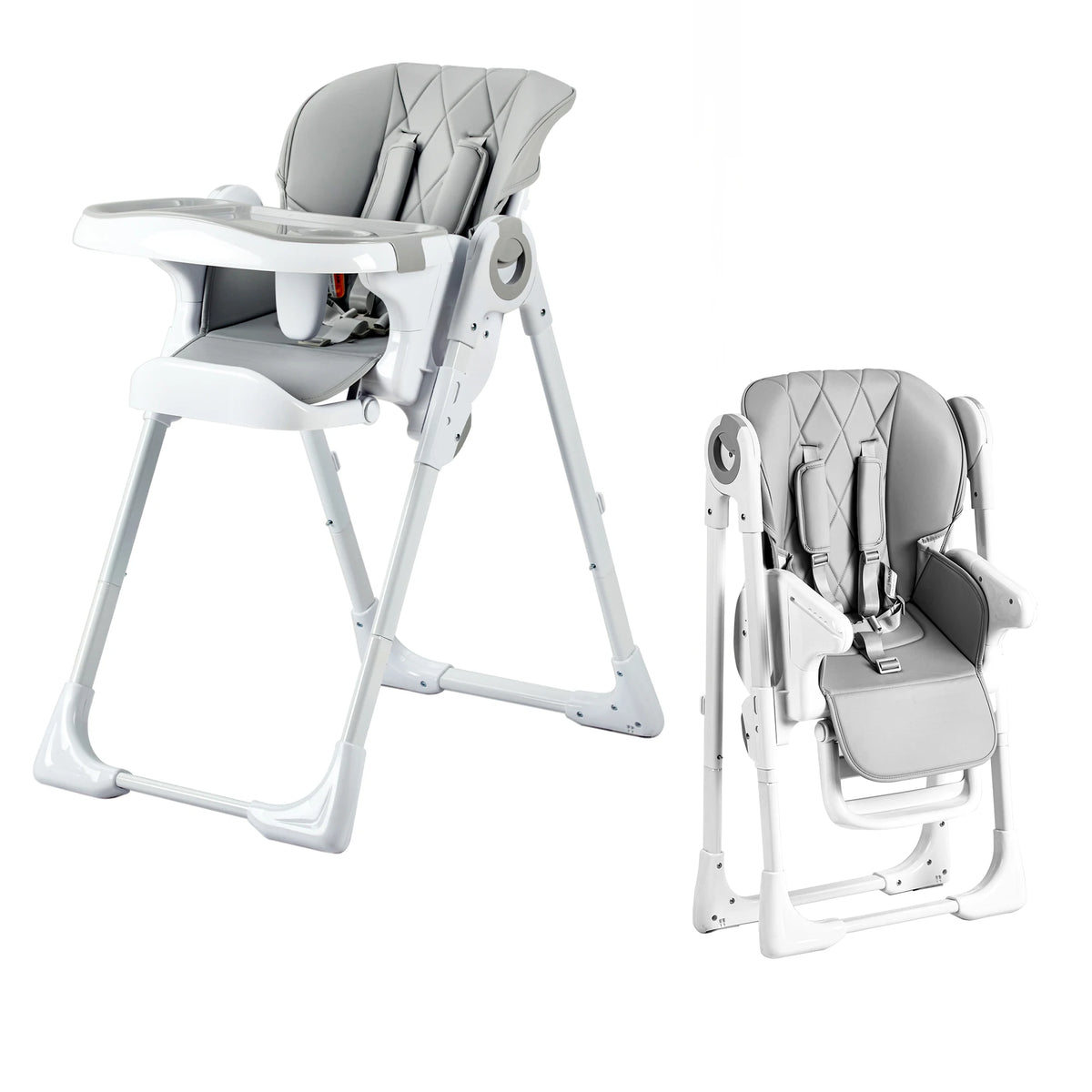 Two baby chairs by S And B Enterprise: foldable high chair with tray and separate booster seat
